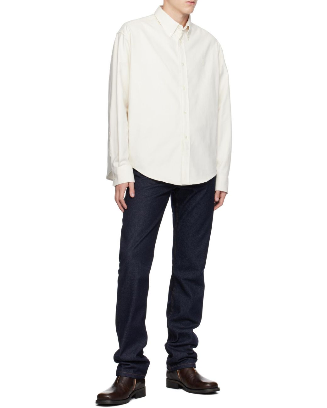 AMI Natural Ami De Coeur Boxy Fit Shirt for men