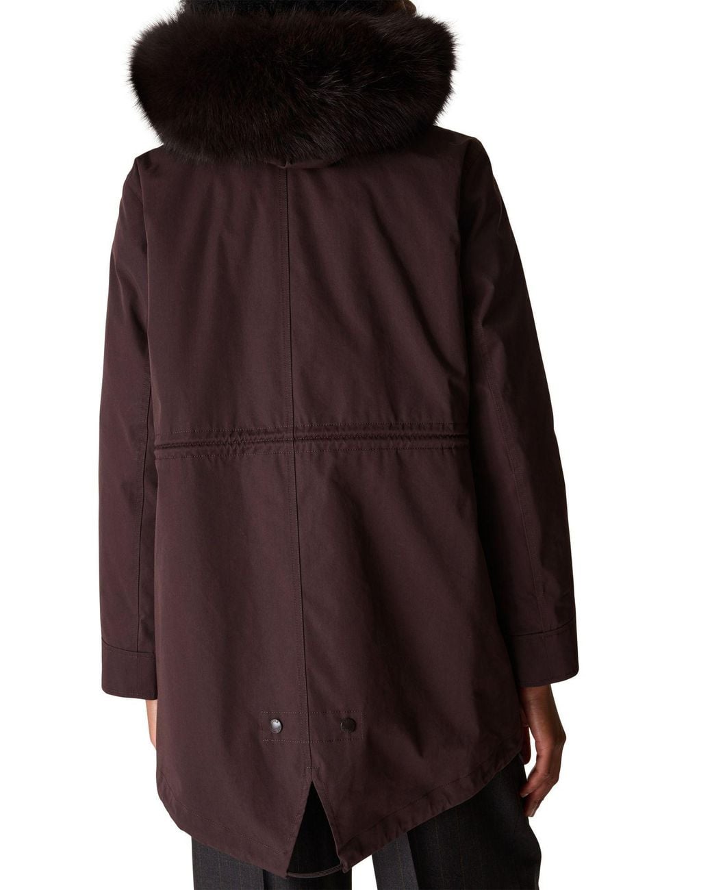 Yves Salomon Purple Long Parka With Pockets