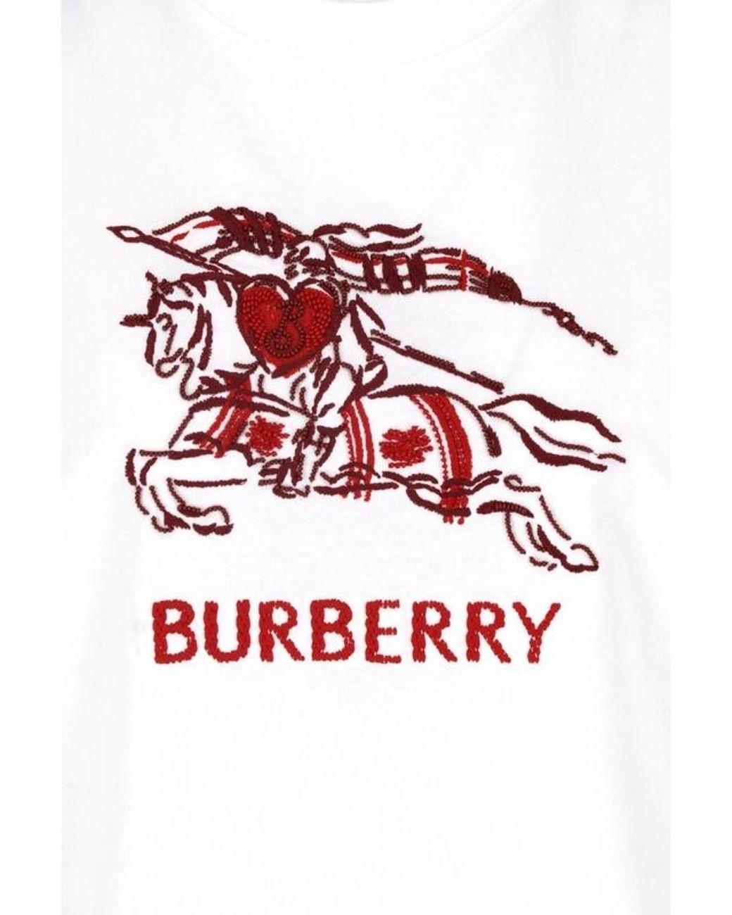 Burberry White Heart Knight Crewneck T-Shirt