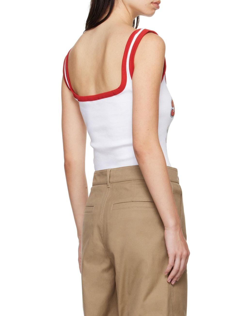 Balmain White Fruit Print Tank Top