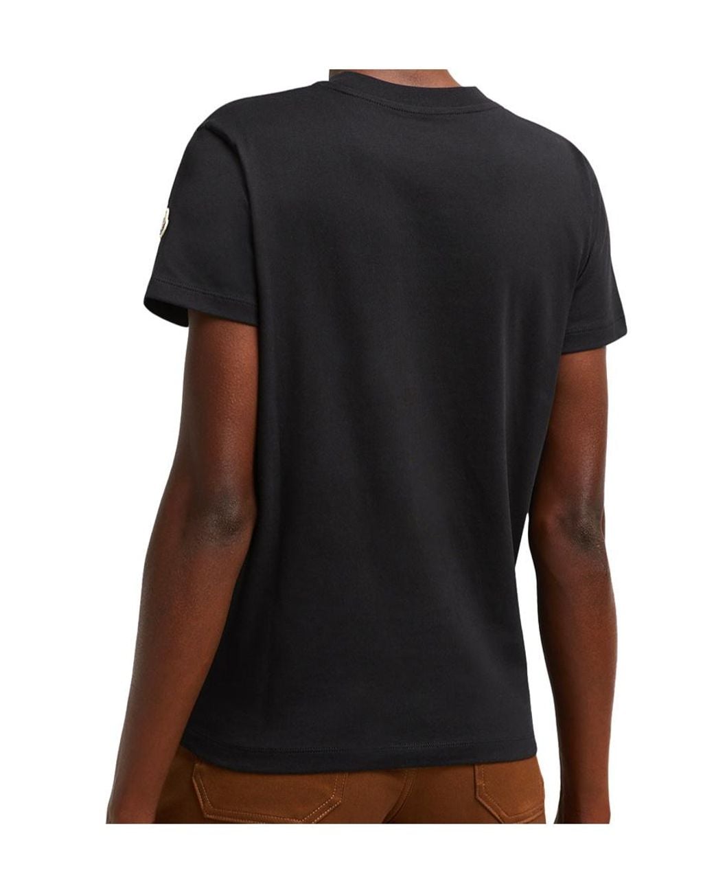 Moncler Black Logo Embroidered Crewneck T-Shirt