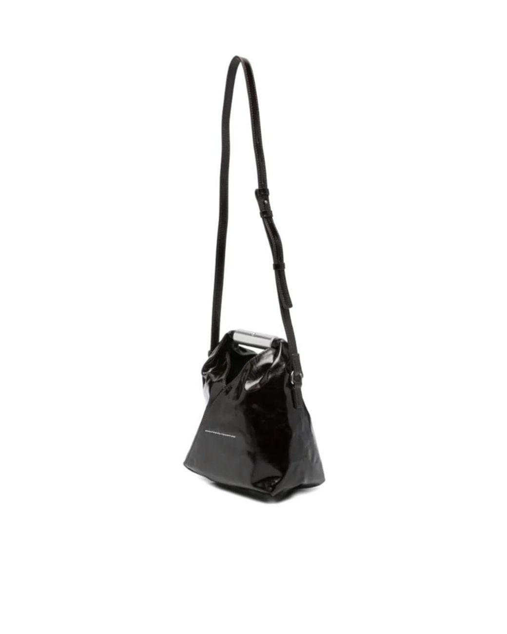 MM6 by Maison Margiela Black Foldover Top Shoulder Bag