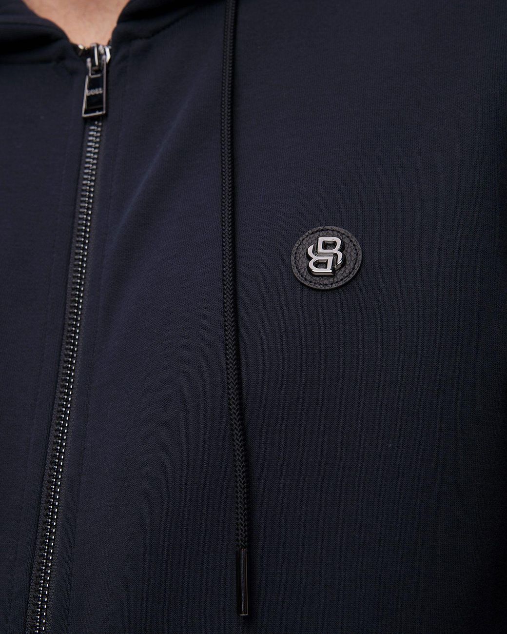 Boss Blue Zip-Up Hoodie Sweater for men
