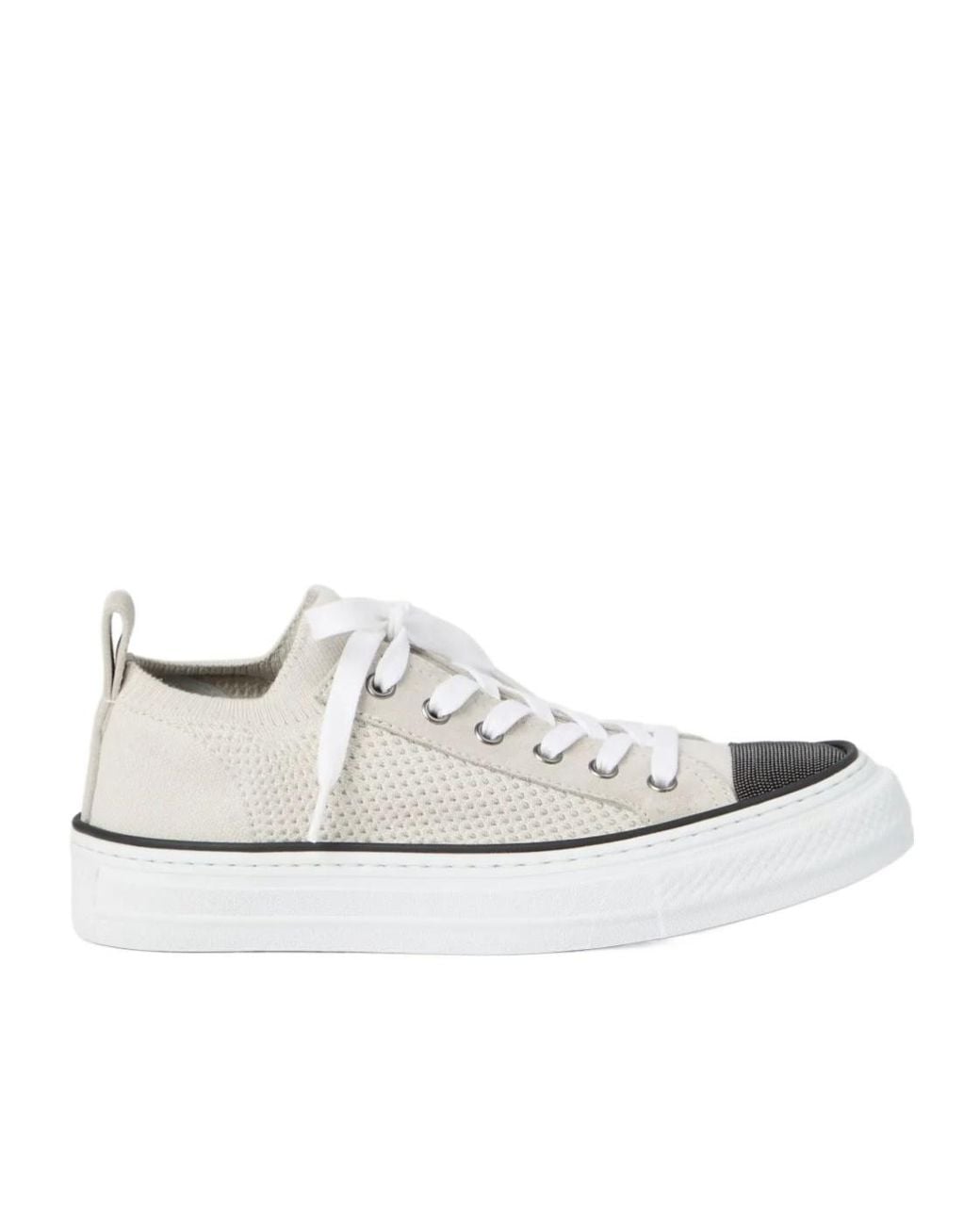Brunello Cucinelli White Canvas Sneakers