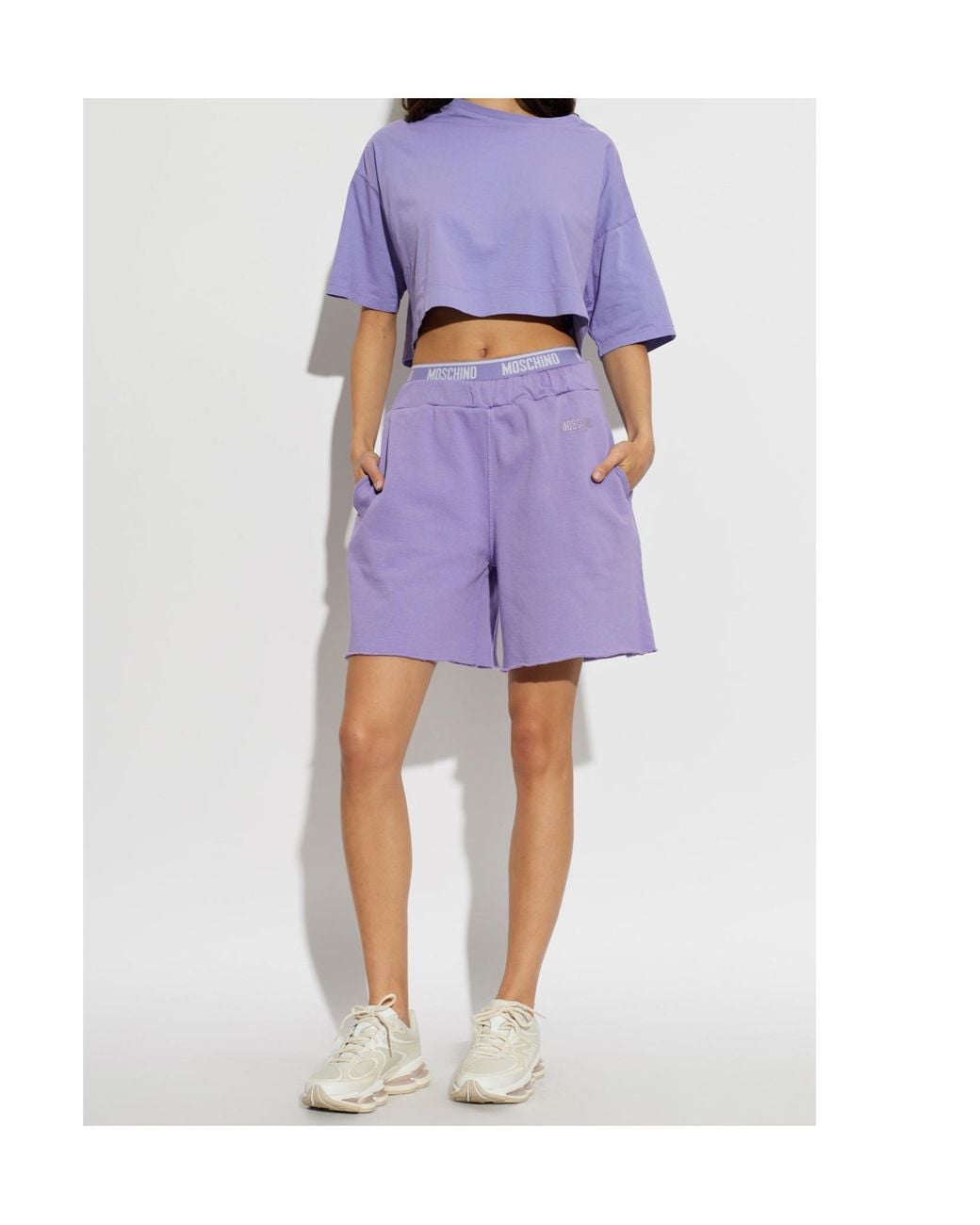 Moschino Purple Active Cropped Top