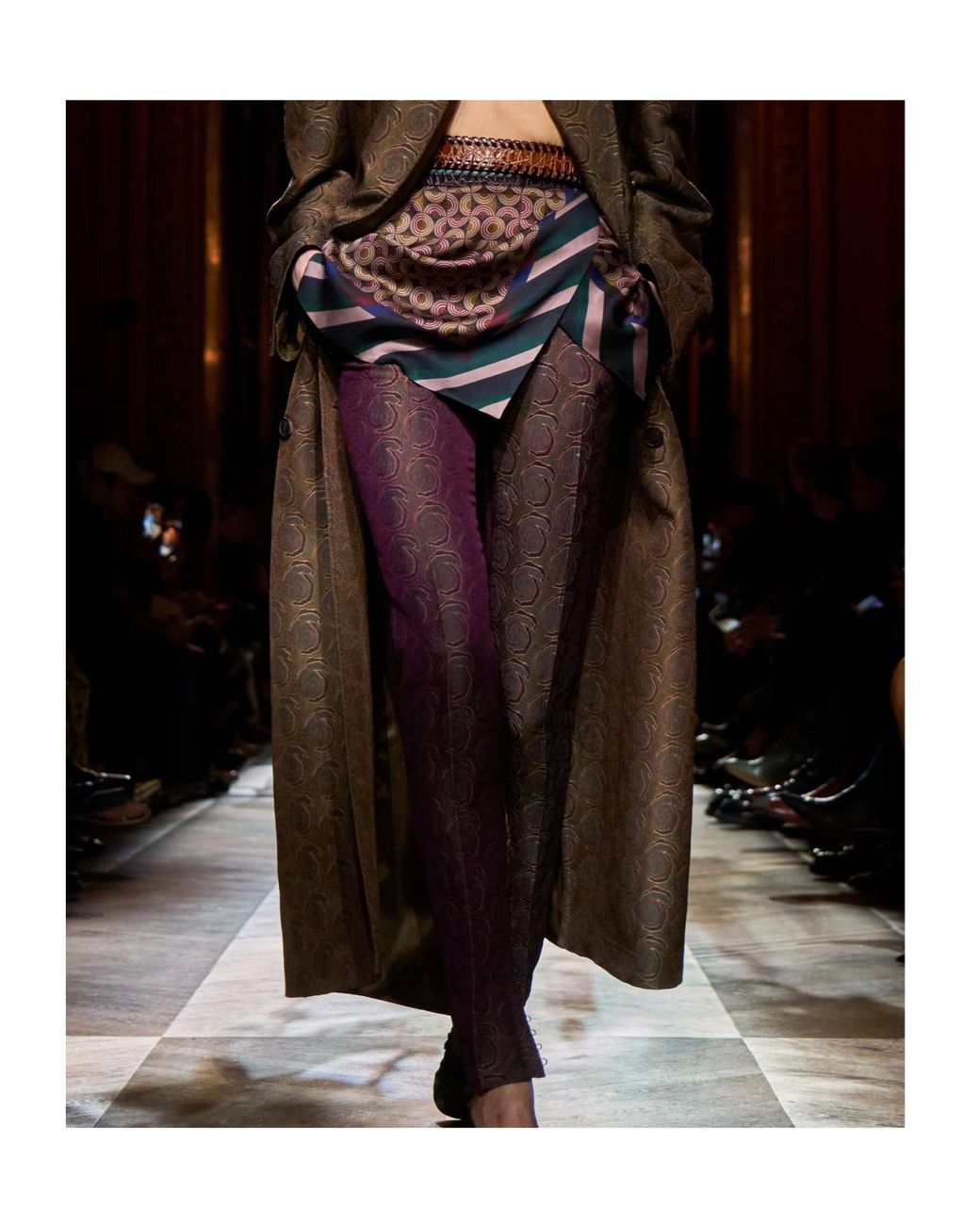 Dries Van Noten Purple Jacquard Skinny Pants