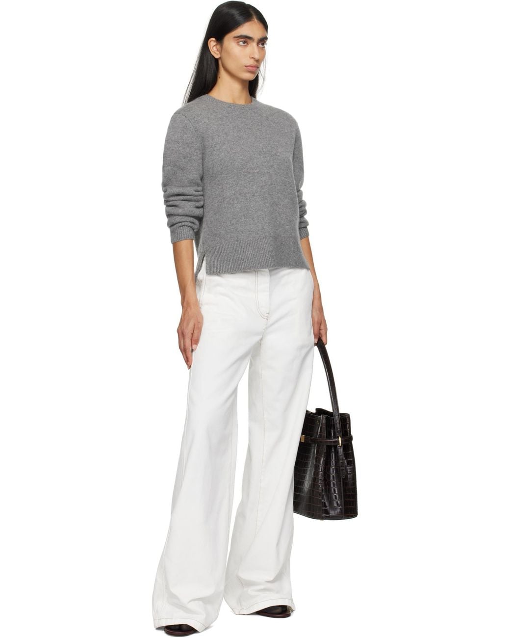 Totême Gray Totême Crewneck Knitted Jumper