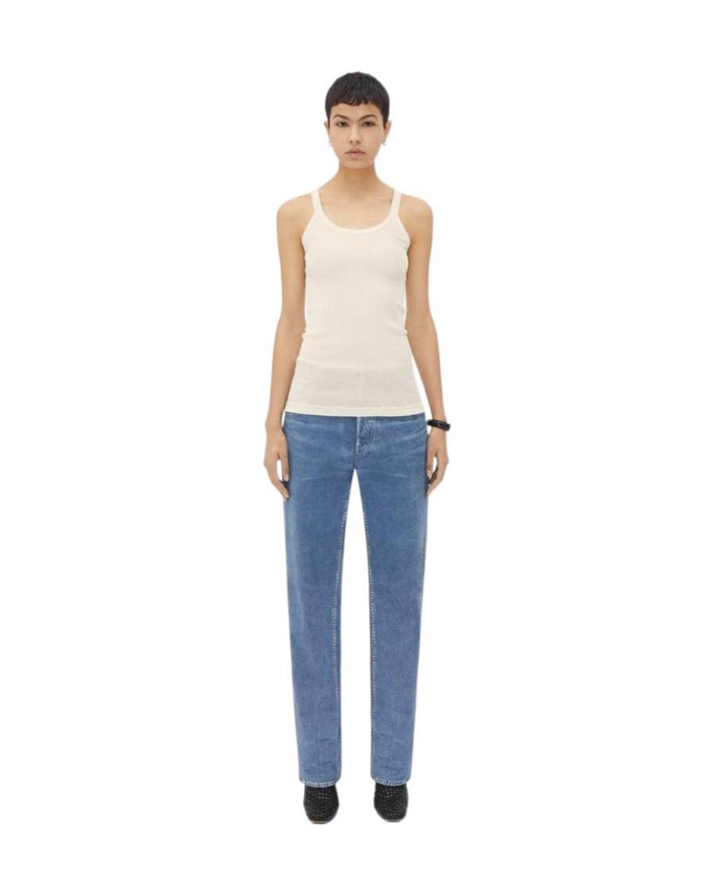 Bottega Veneta Natural Slim Fit Light Tank Top