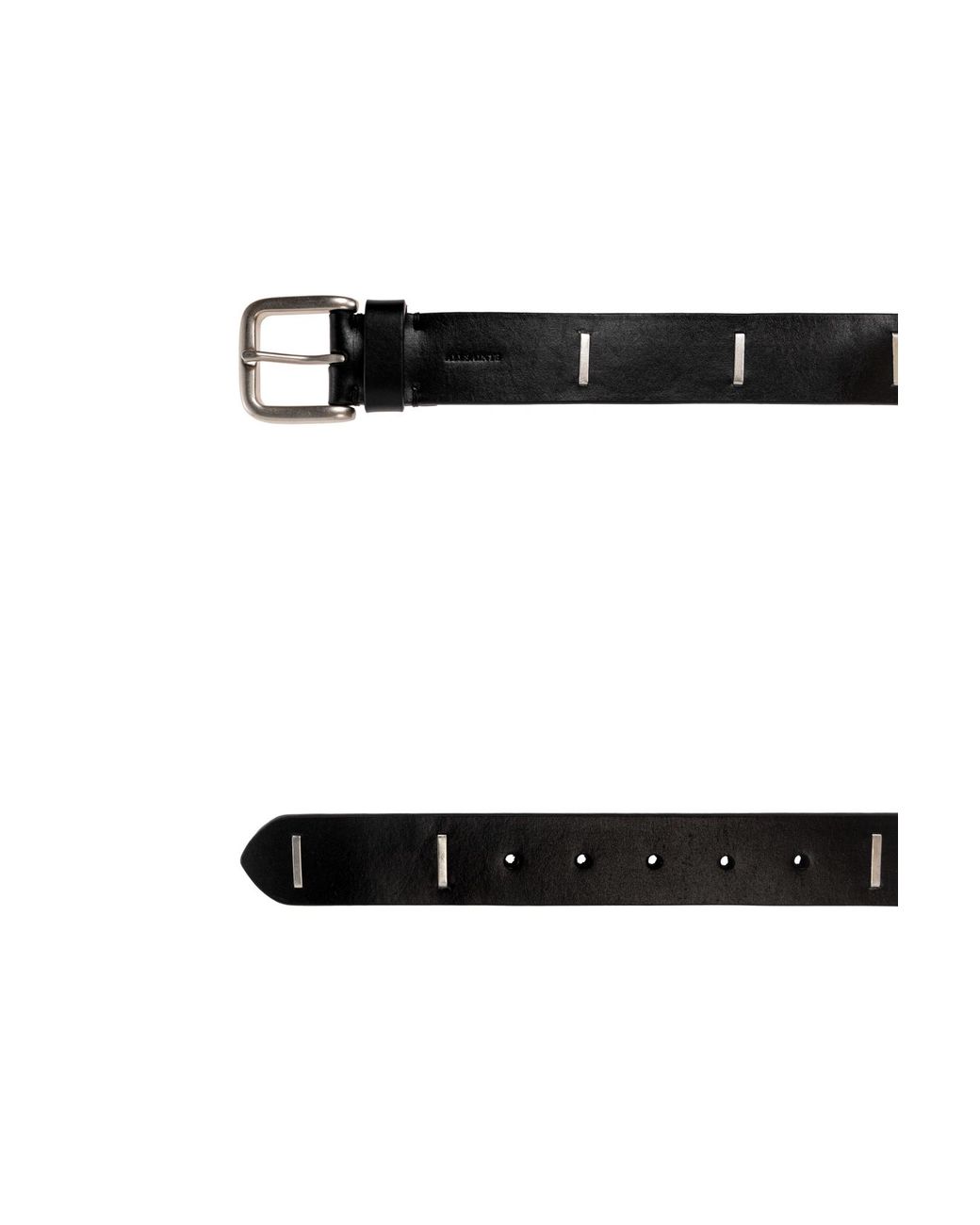 AllSaints White Studded Leather Belt