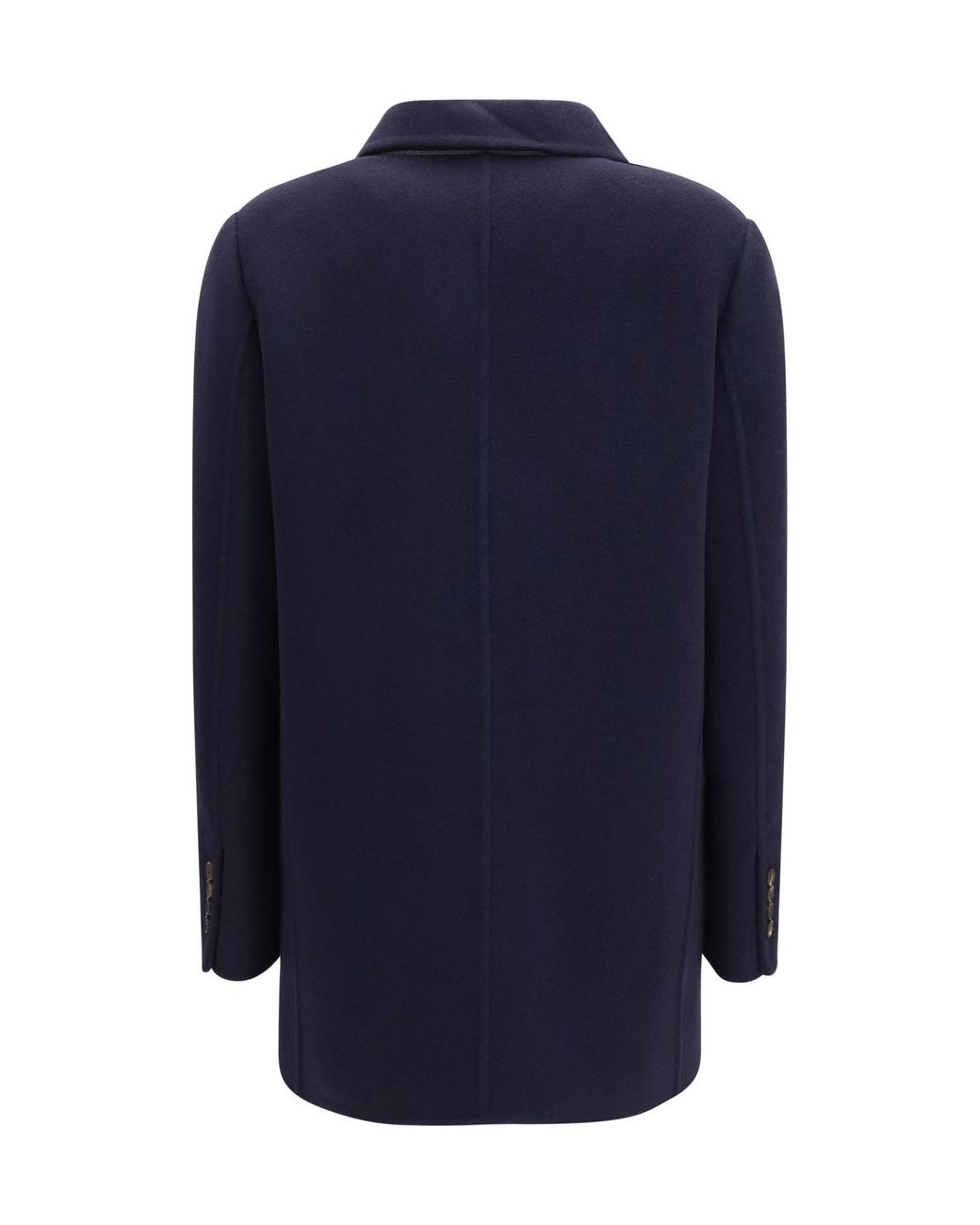 Brunello Cucinelli Blue Single-Breasted Merino Wool Jacket