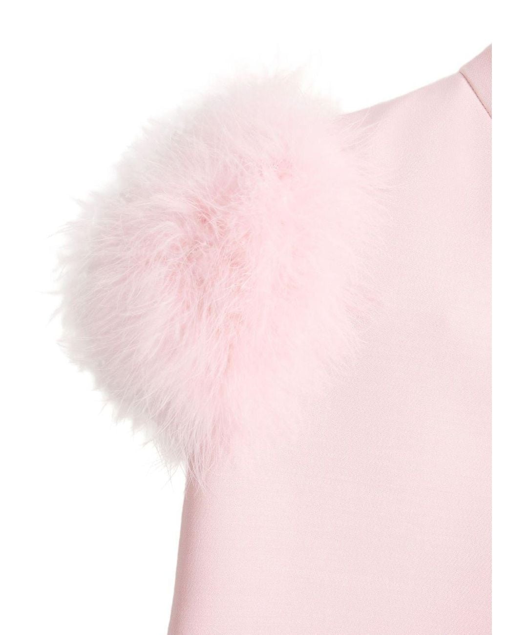 Valentino Pink Crepe Couture Feather Mini Dress