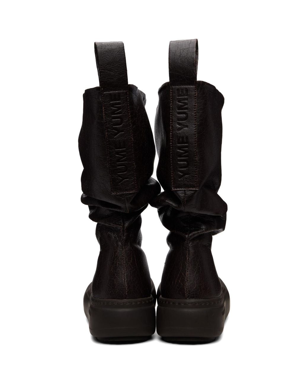 Yume Yume Black Ruched Mid-Calf Chelsea Boots for men