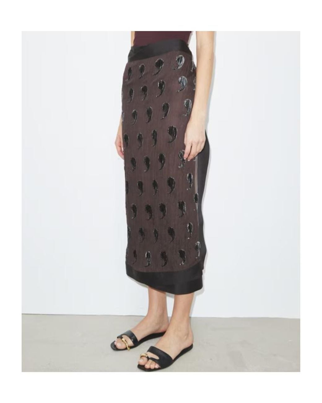 Tory Burch Black Paisley Pareo Skirt