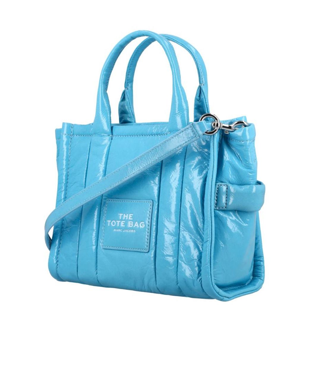 Marc Jacobs Blue The Crinkle Mini Leather Tote Bag