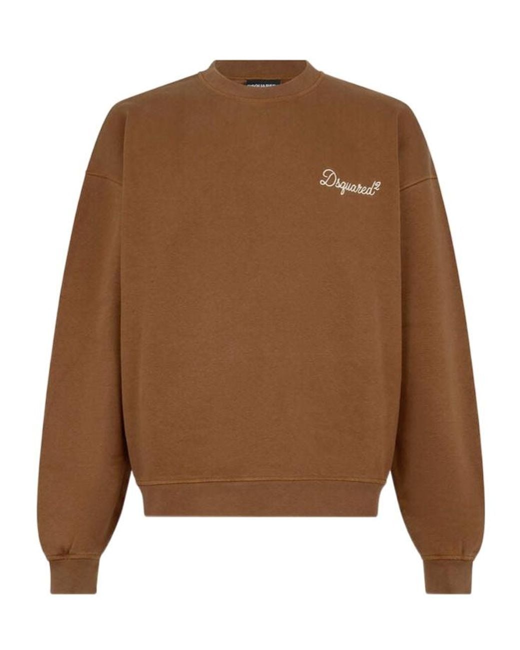 DSquared² Brown Logo Sweatshirt Cotton for men