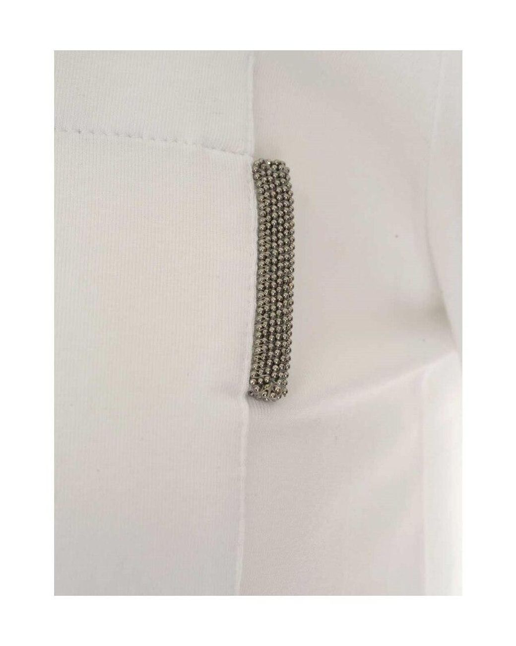 Brunello Cucinelli White One Pocket Crew Neck Top