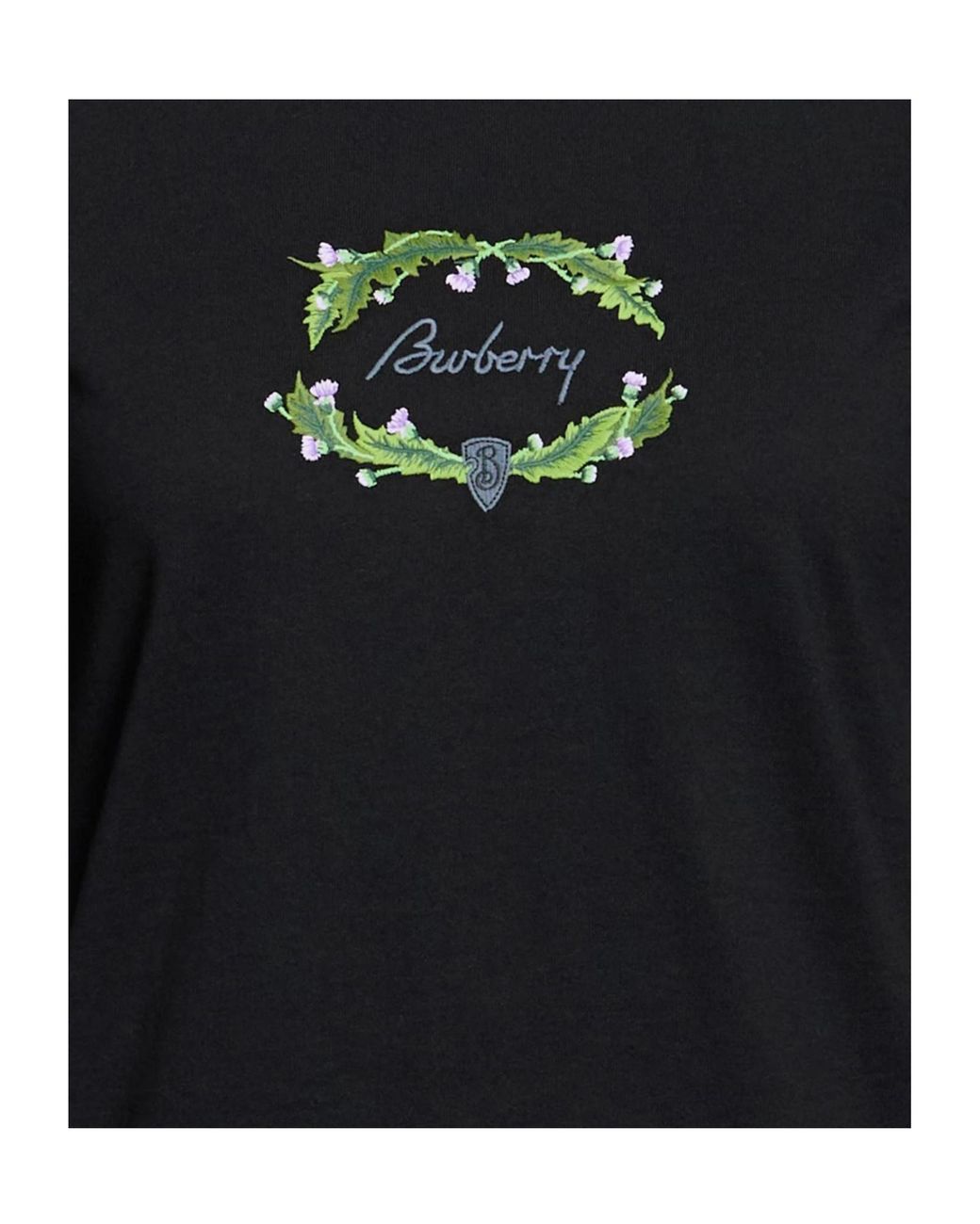 Burberry Black Solid Printed T-Shirt
