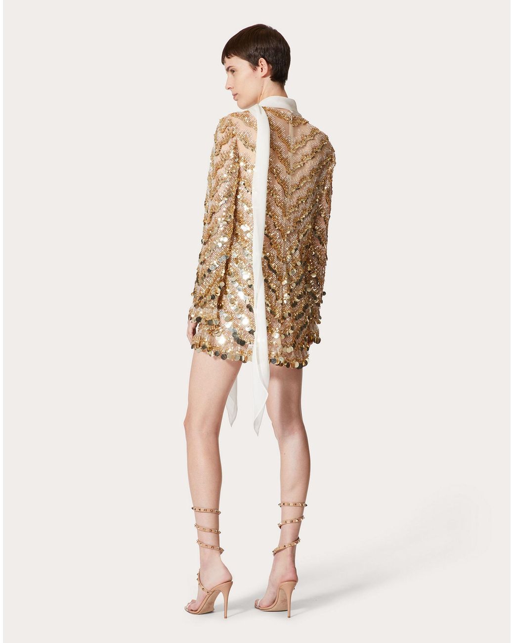 Valentino White Tulle Illusione Embroidered Minidress