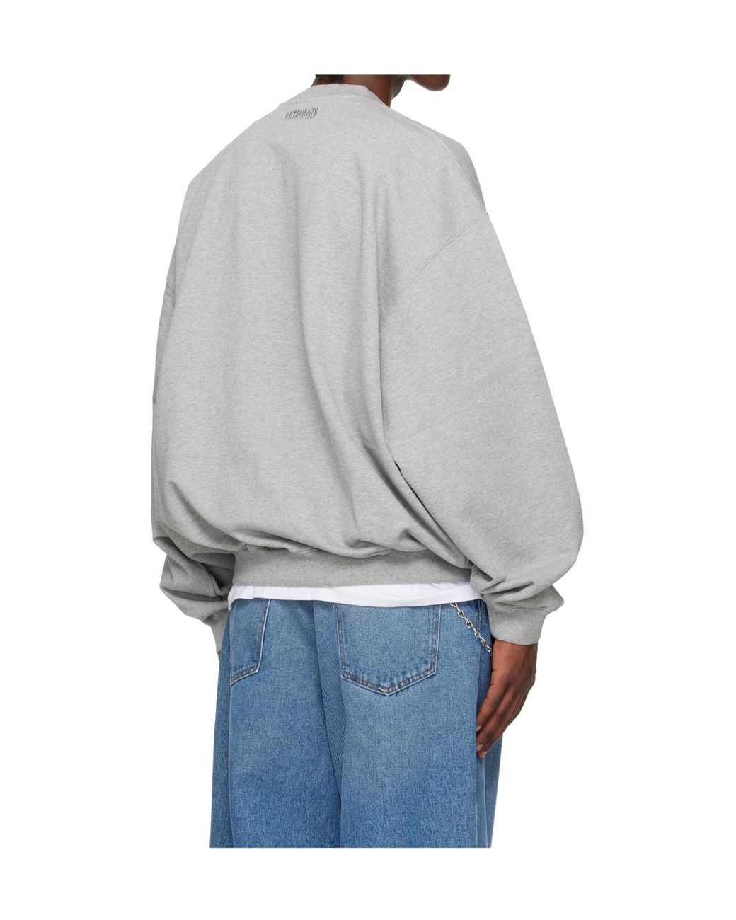 Vetements Gray Nerd Crew Neck Sweatshirt for men