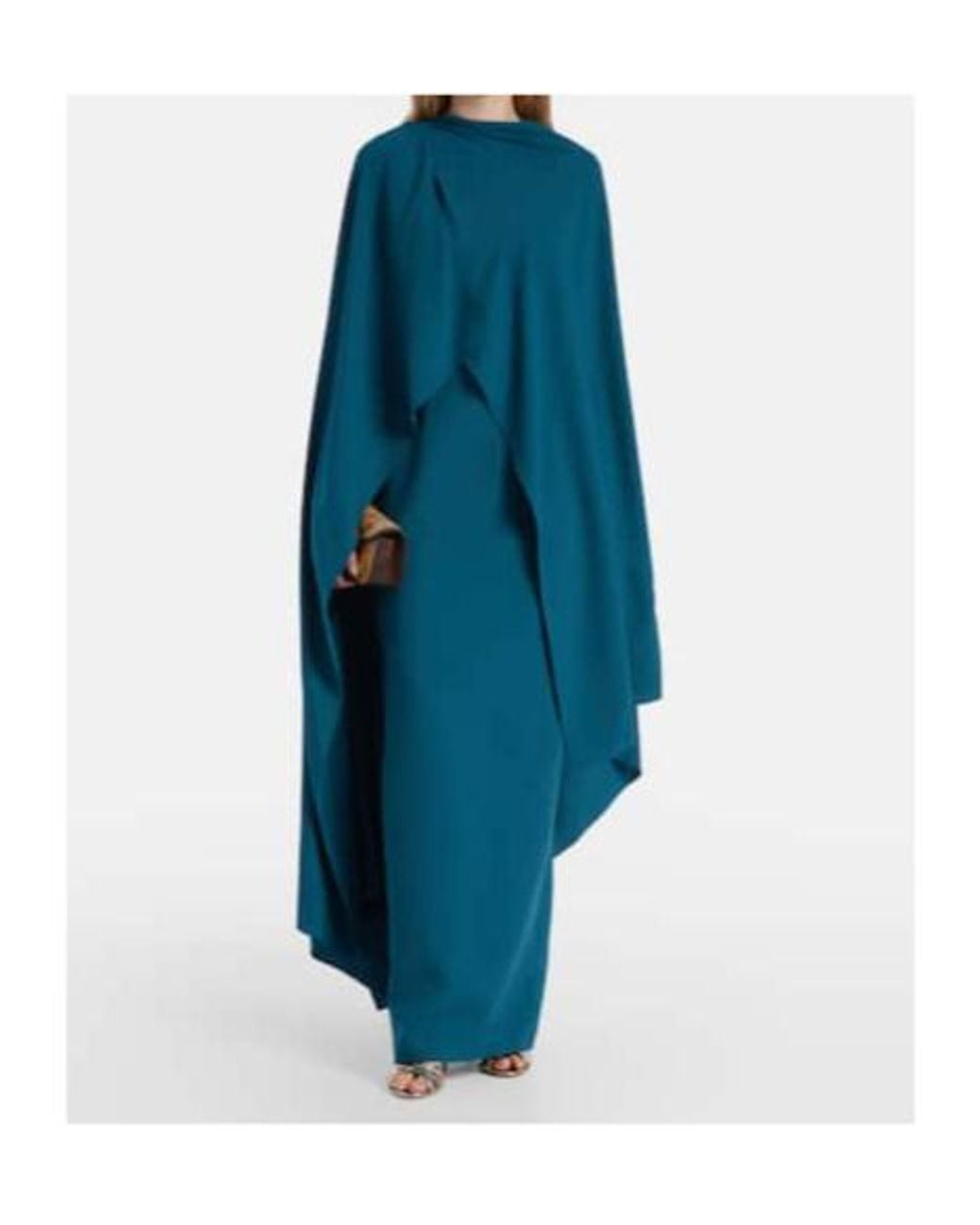Roksanda Blue Deena Caped Crepe Gown