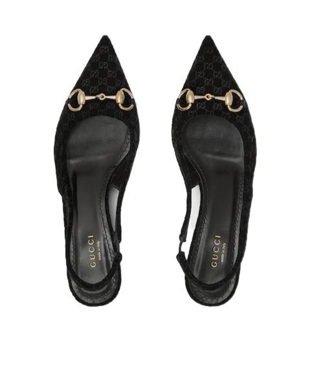 Gucci Black Horsebit Slingback Pumps