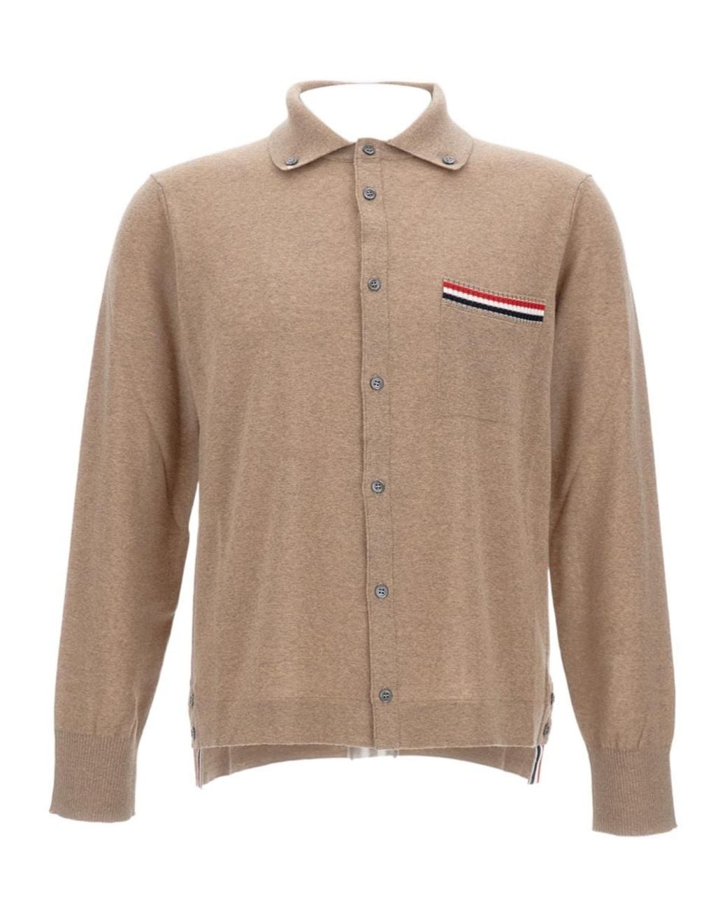 Thom Browne Brown Stripe Trim Cardigan for men