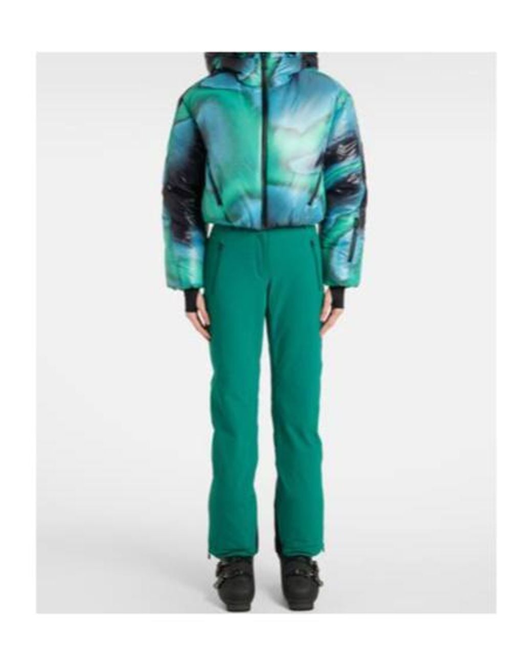 Aztech Mountain Blue Daisy Cropped Down Ski Jacket
