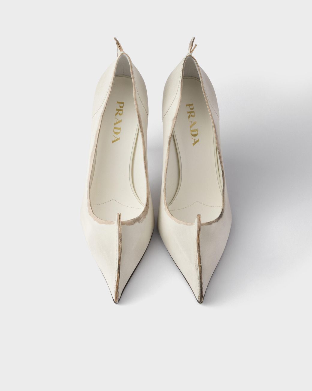 Prada White Pointed-Toe Slip-On Pumps