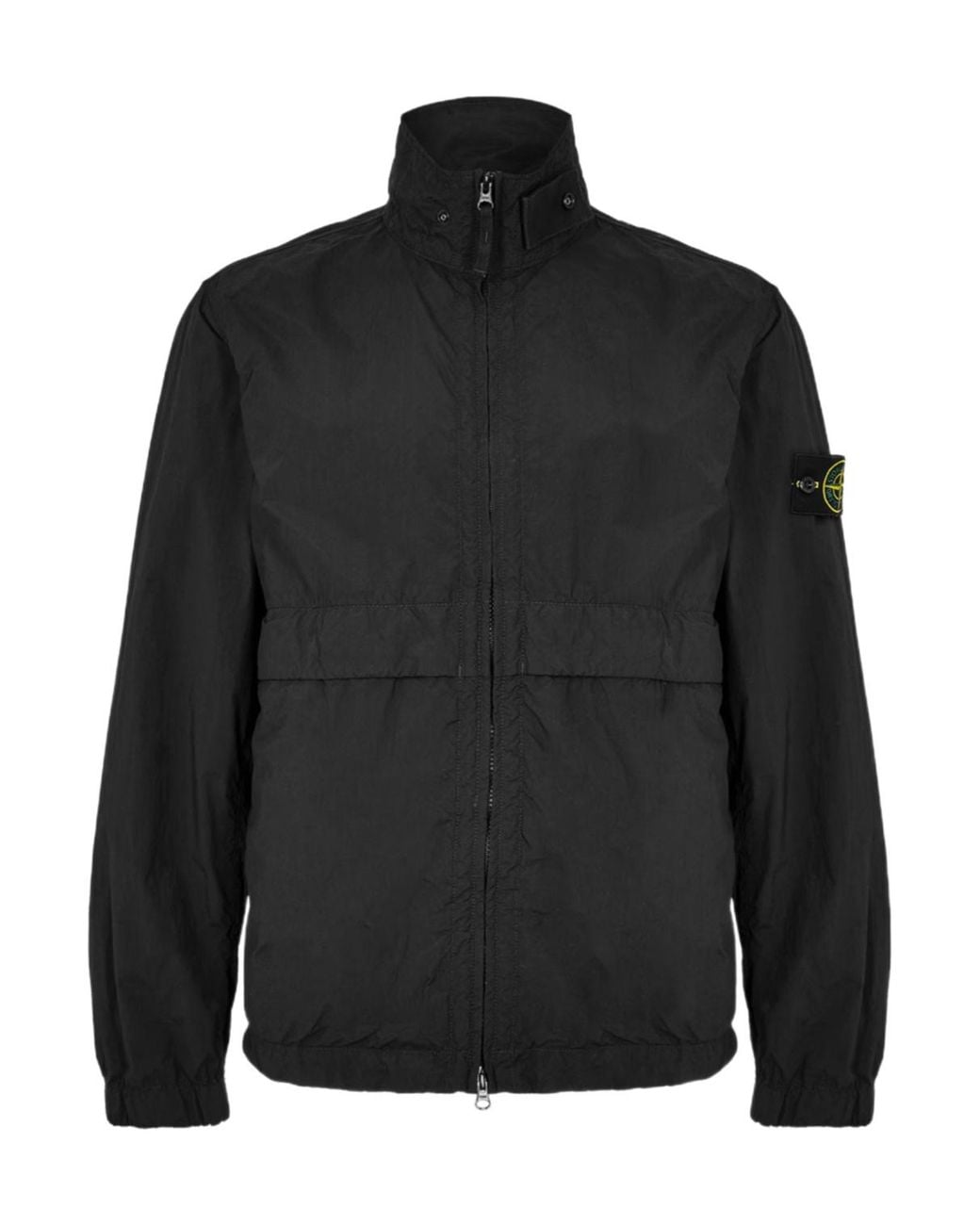 Stone Island Black Logo-Stamped Casual Jacket for men