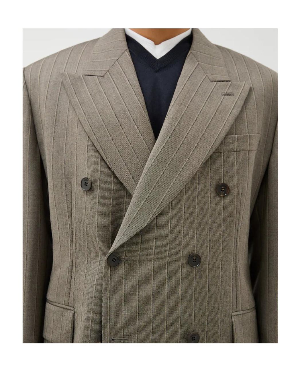 Versace Green Pinstripe Boxy Blazer for men