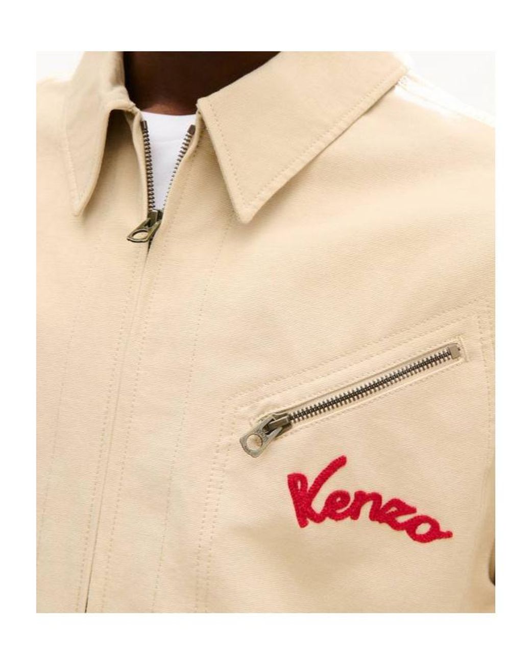 KENZO Natural Varsity' Embroidered Genderless Workwear Blouson