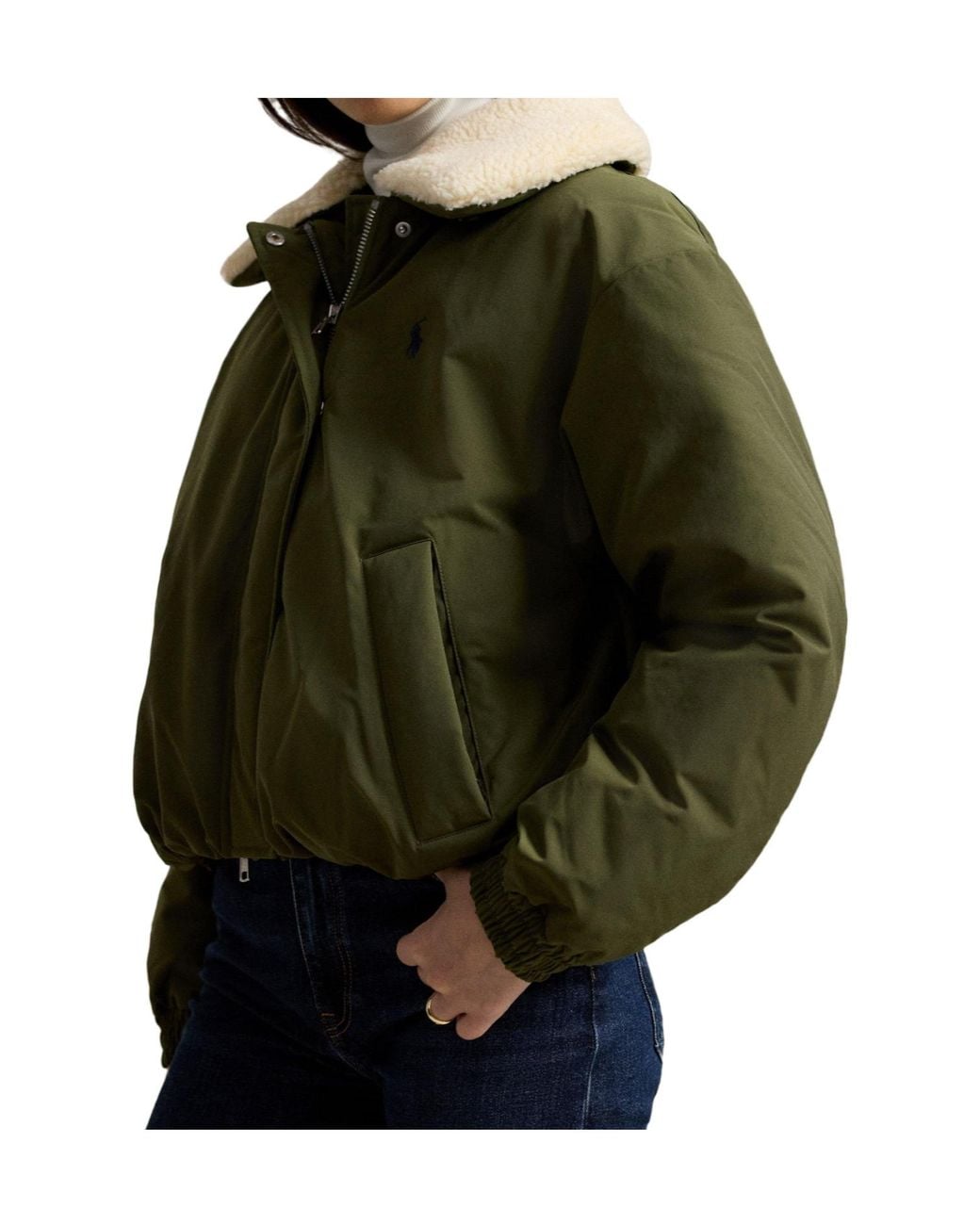Polo Ralph Lauren Green Cropped Padded Coat