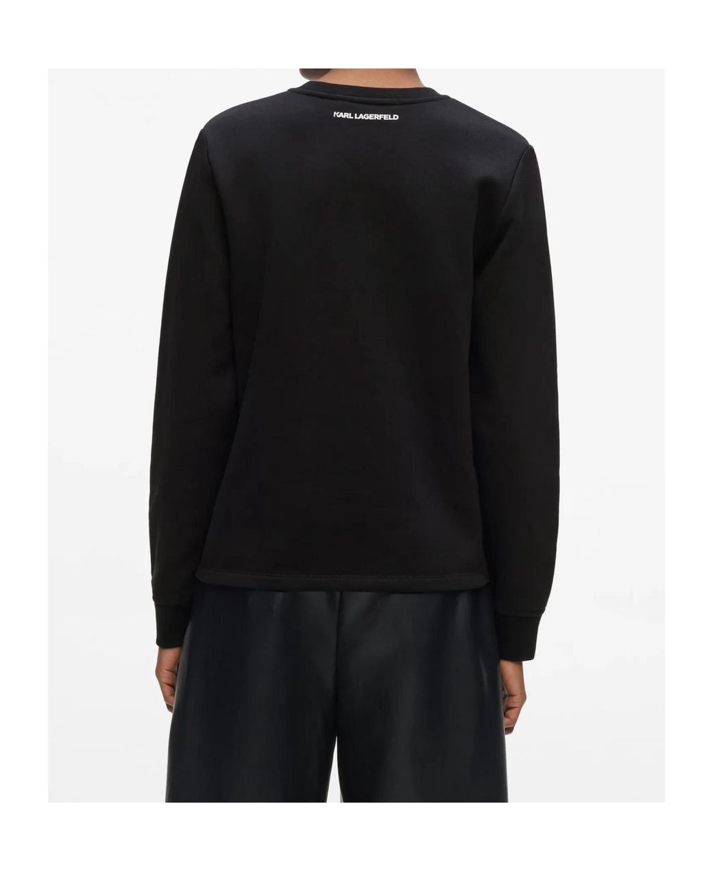 Karl Lagerfeld Black Signature-Hem Sweatshirt