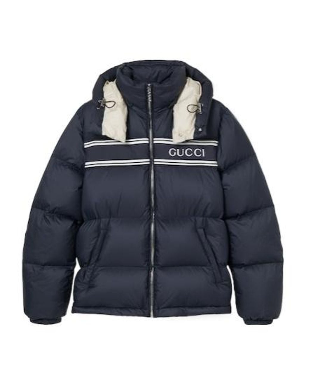 Gucci Blue Zip-Up Puffer Jacket for men