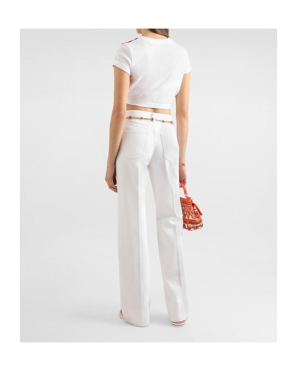 Dolce & Gabbana White High-Rise Straight Jeans