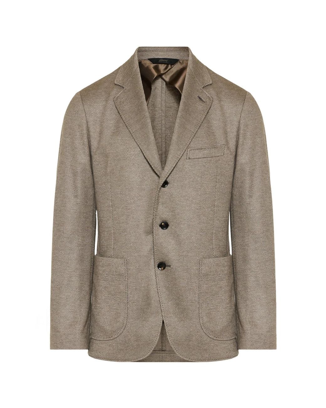Brioni Brown Buttoned Blazer for men