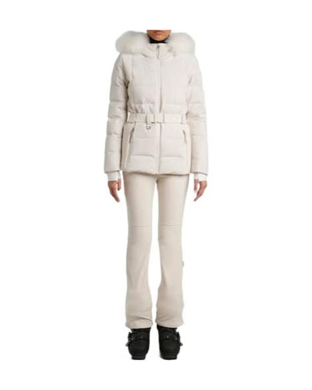 Yves Salomon White Solid Color Down Jacket