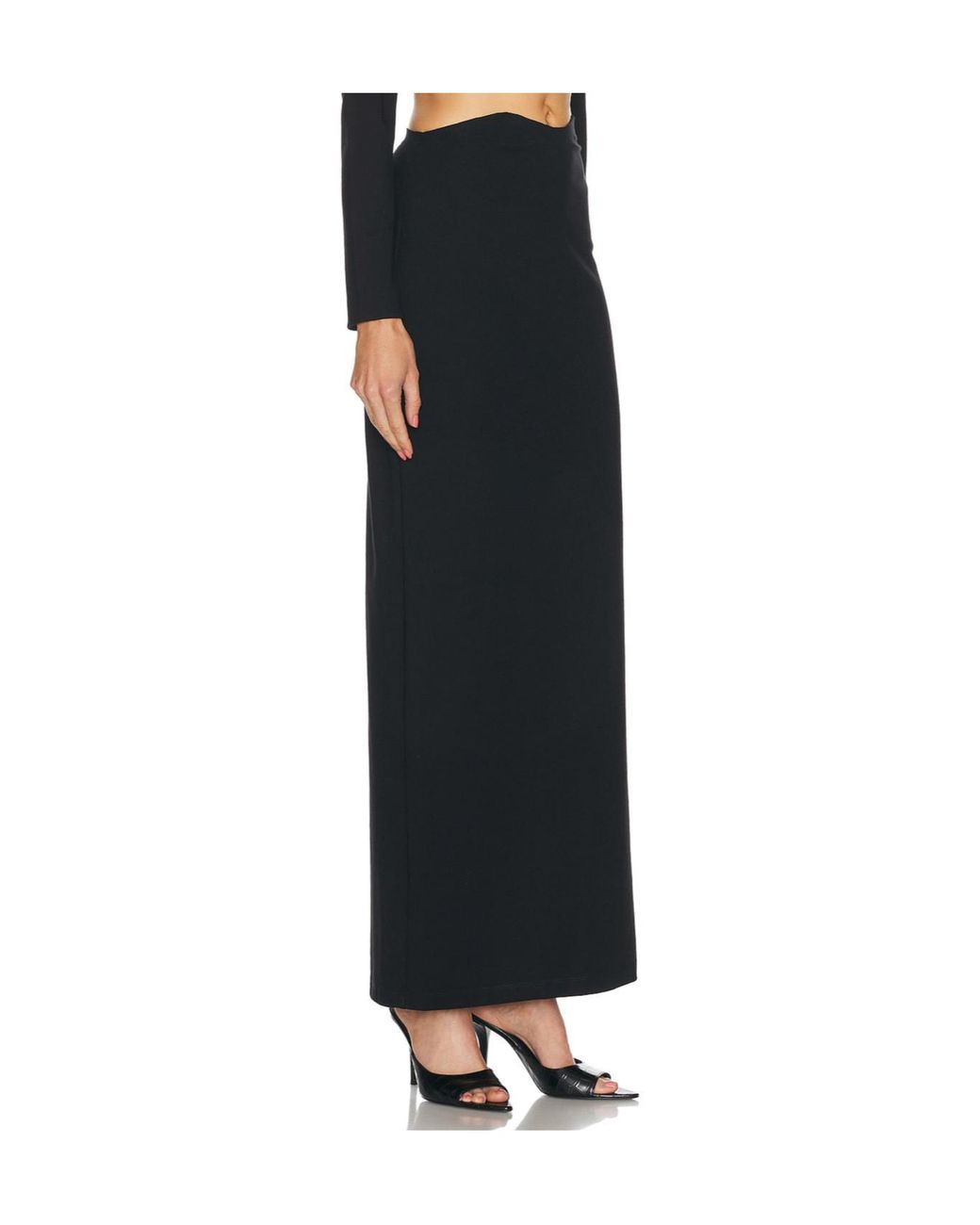 Staud Black Petunia Maxi Column Skirt