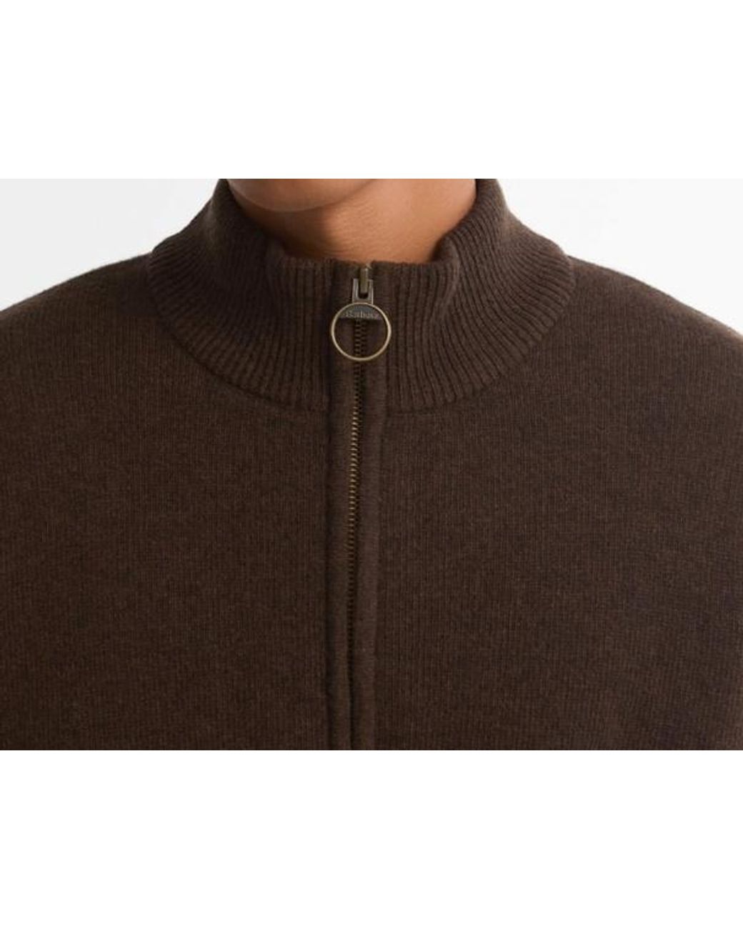 Barbour Black Holden Tartan-Patch Half-Zip Sweater for men