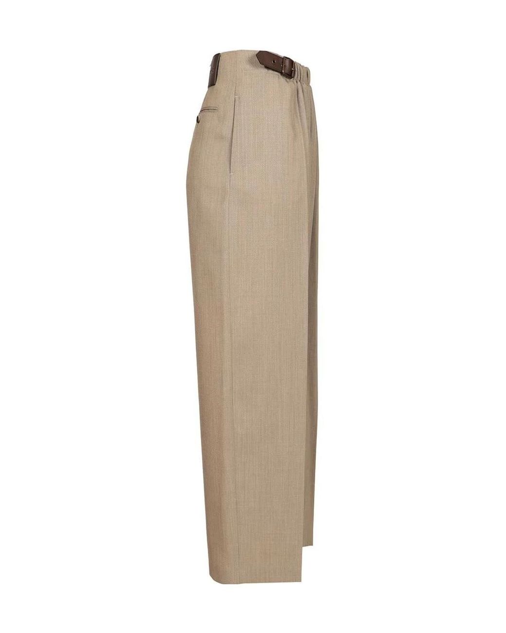 Loewe Gray Pressed Crease Belted Trousers