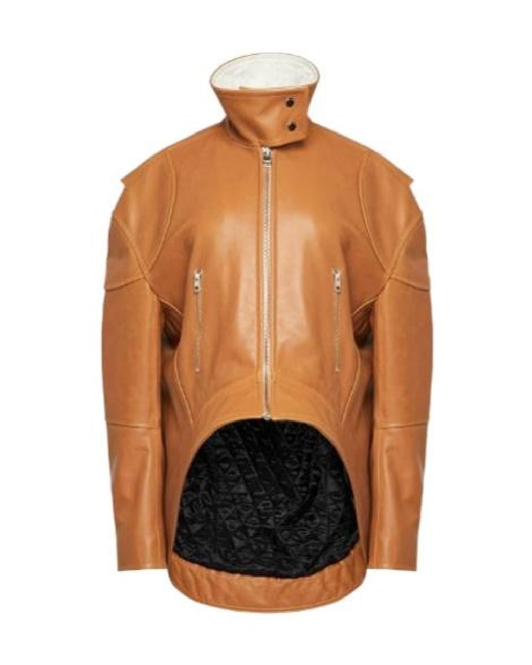 J.W. Anderson Black Curved Leather Jacket