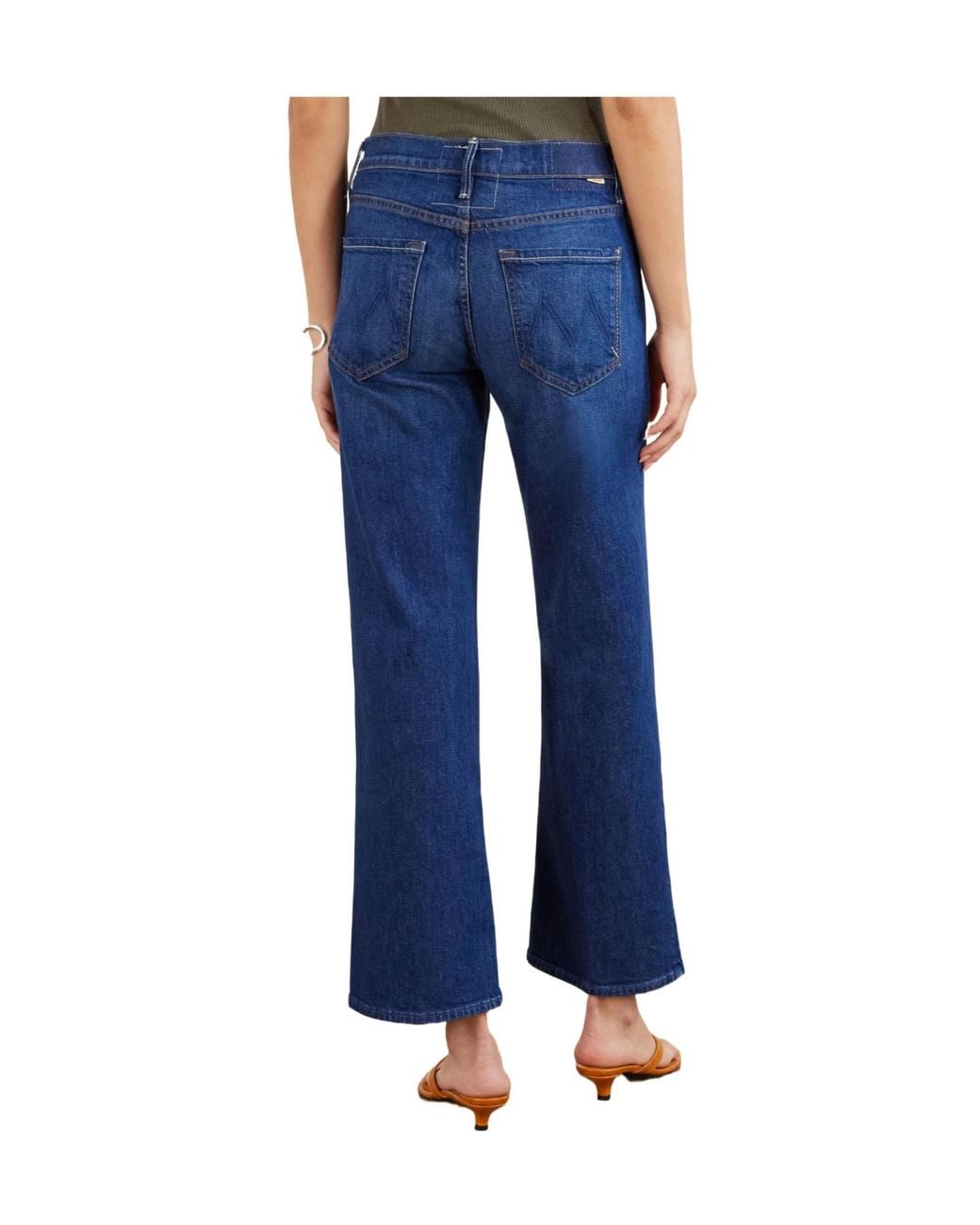 Mother Blue High-Rise Straight-Leg Jeans
