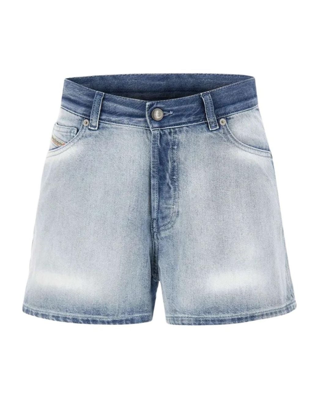 DIESEL Blue High-Rise Denim Shorts
