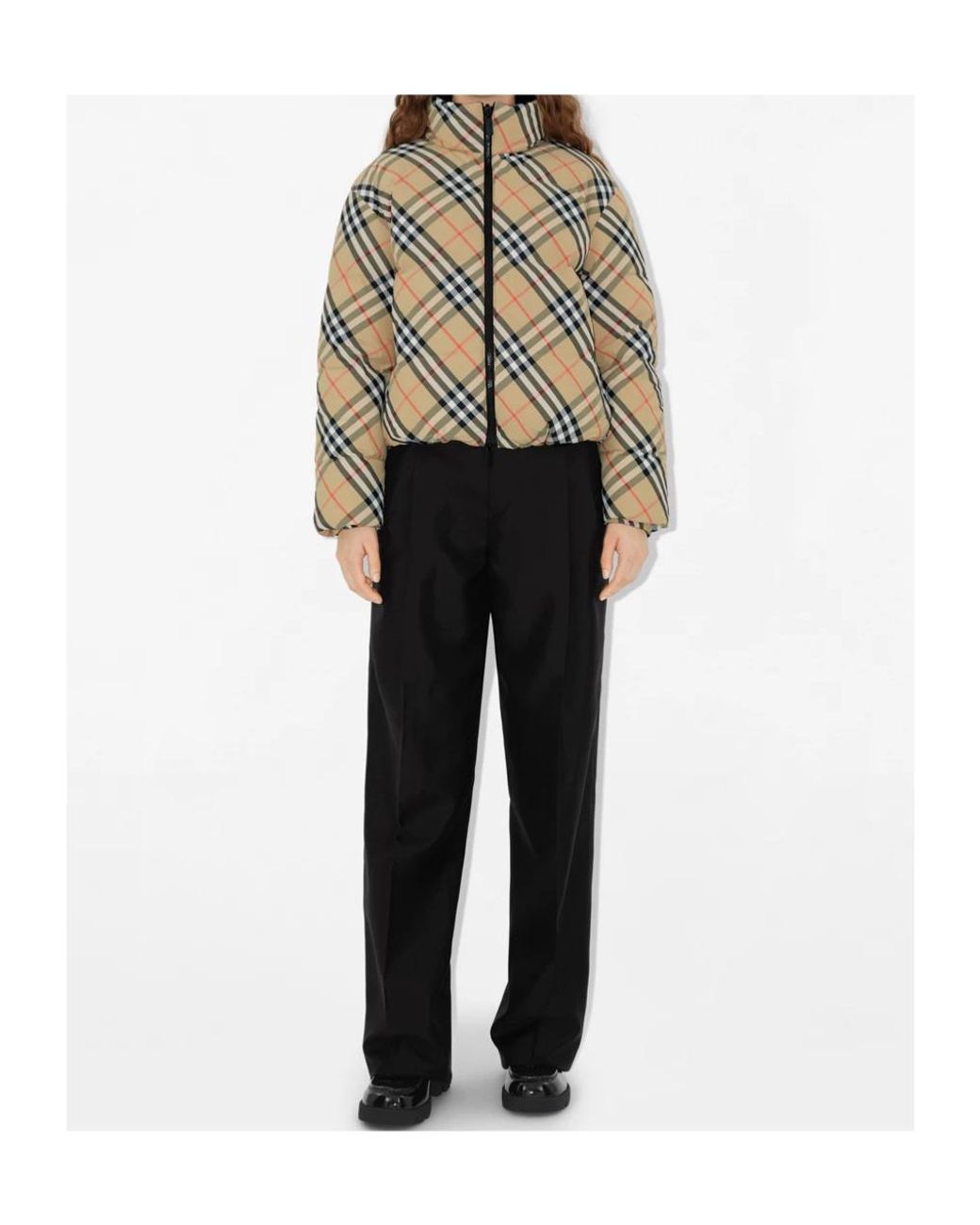 Burberry Metallic Reversible Checked Zipped Puffer Jacket