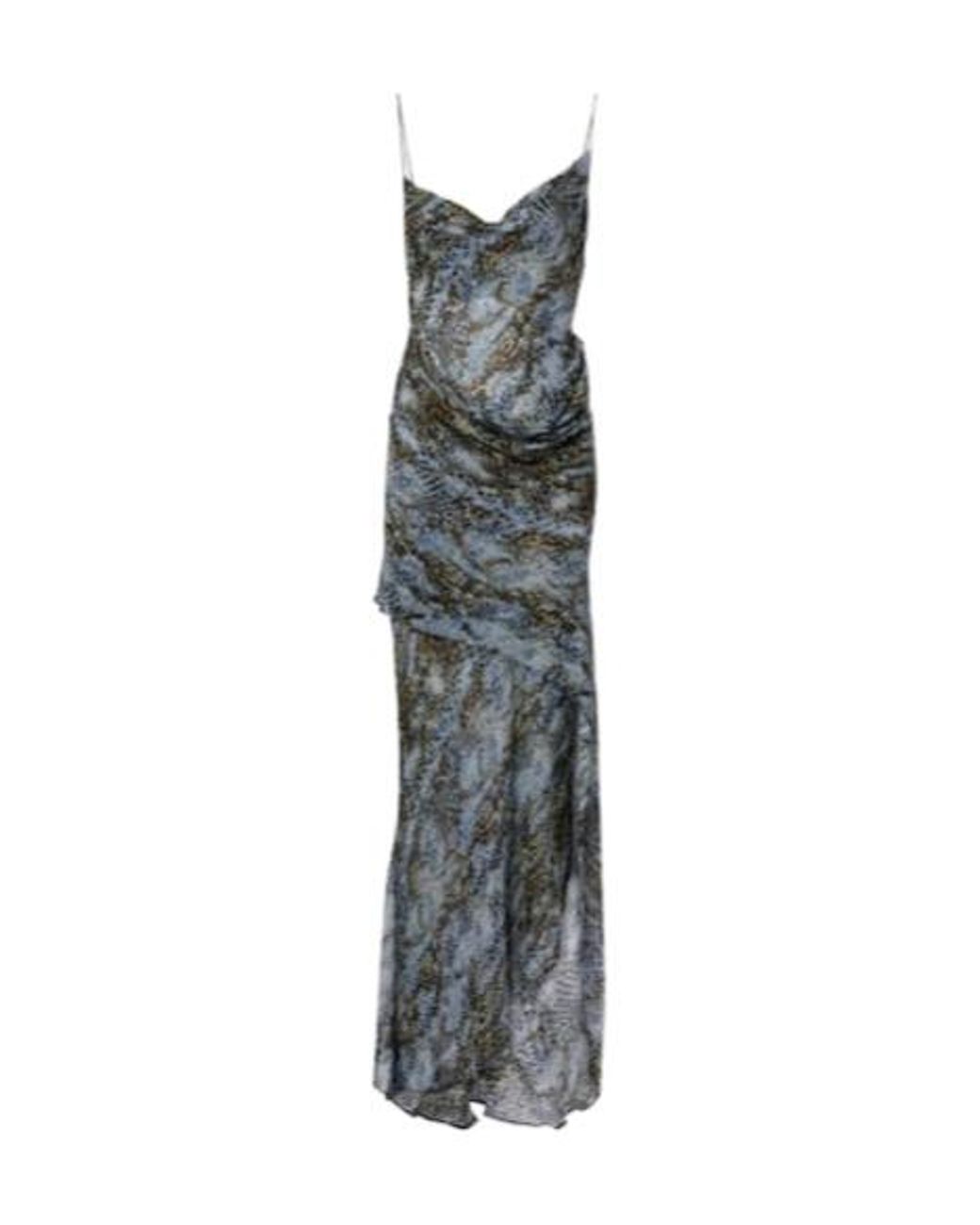 Christopher Esber Multicolor Snake-Print Draped Silk Maxi Dress