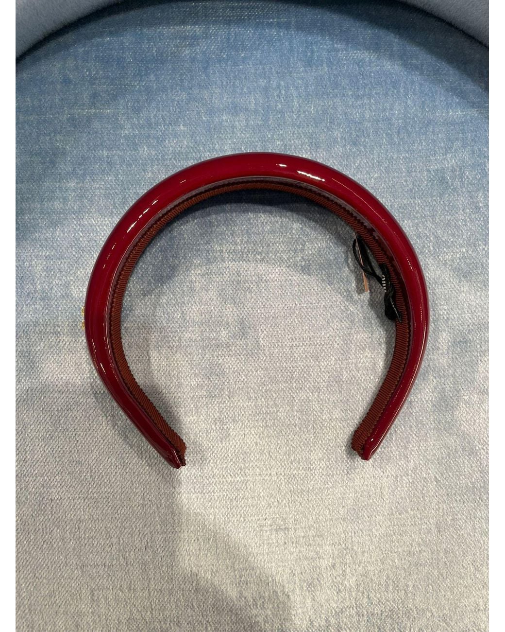 Miu Miu Red Logo-Lettering Headband