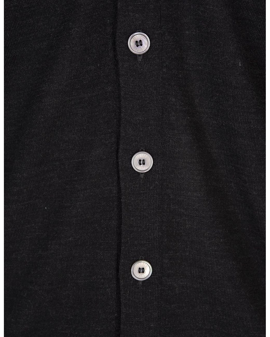 Fedeli Black Sleeveless V-Neck Cardigan for men