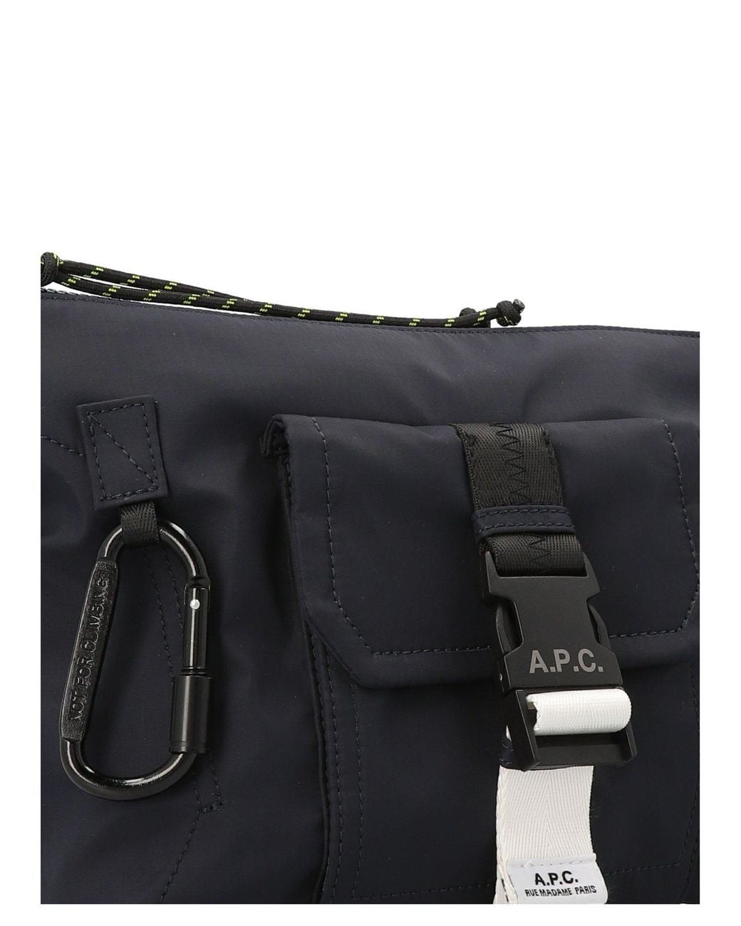 A.P.C. Black Logo Buckled Zipped Shoulder Bag for men
