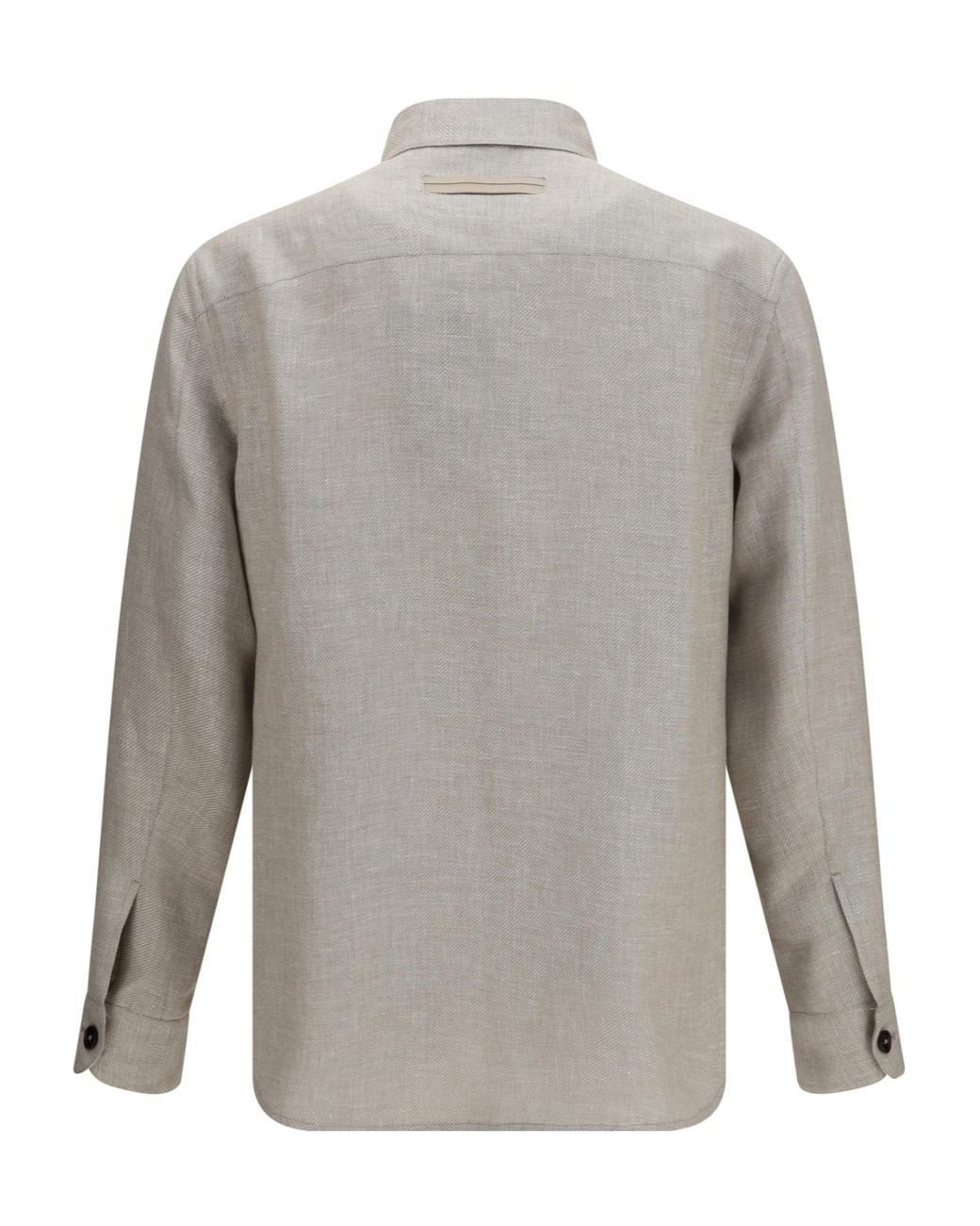 Zegna Gray Button-Front Overshirt for men