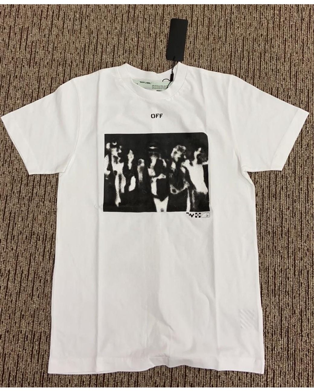 Off-White c/o Virgil Abloh White Spray Effect Logo Print T-Shirt for men